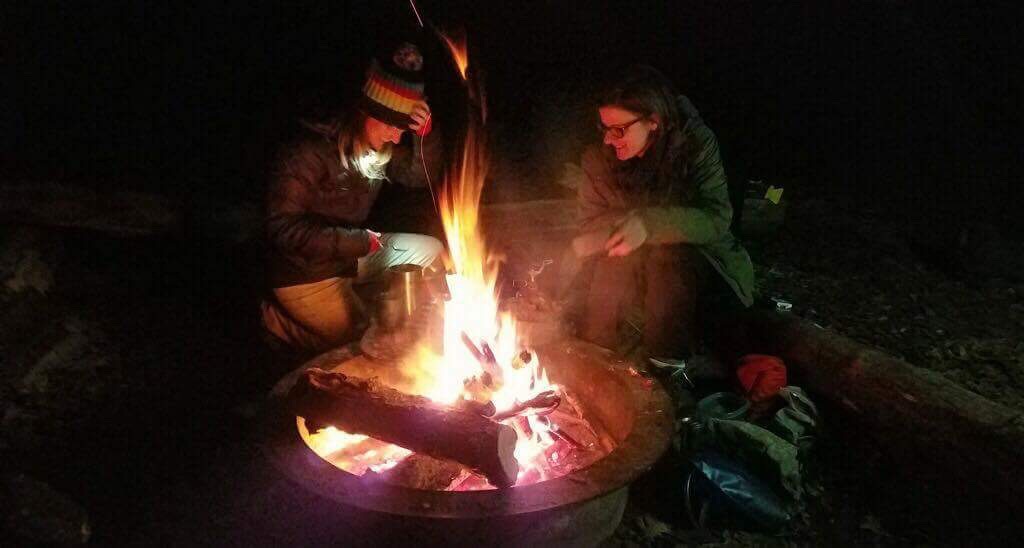 campfire-camping-cold-november-northern-michigan